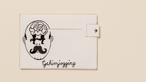 Gehirnjogging – Bewegliche Postkarte von Ralf Bednar