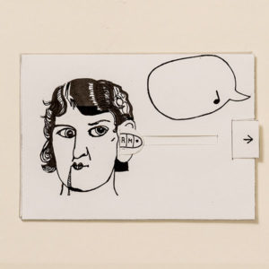 Ohrwurm – Bewegliche Postkarte von Ralf Bednar