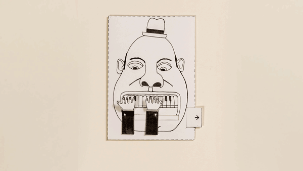 Pianist – Bewegliche Postkarte von Ralf Bednar