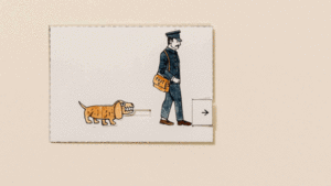 Klassische Arbeitsunfälle – Bewegliche Postkarte von Ralf Bednar