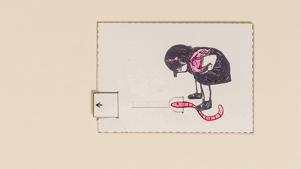 Regenwurm – Bewegliche Postkarte von Ralf Bednar