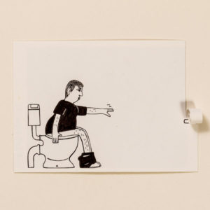 Toilette – Pop-up-Postkarte von Ralf Bednar